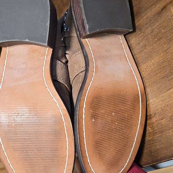 Sam Edelman Drea Studded Suede Tan Moto Boots Ladies 6.5 - Picture 4 of 10